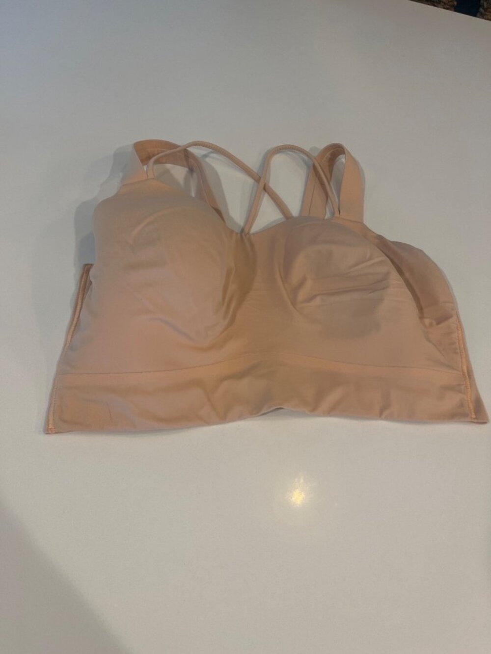 Lululemon Light Support Bra With Strappy Back In Nude Peach For Women